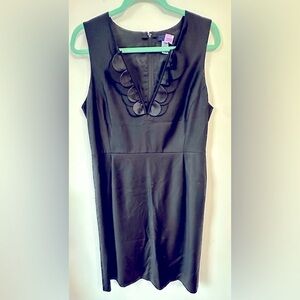 J. Crew Black Sheath Midi Dress with V-neck for Cocktail size 12